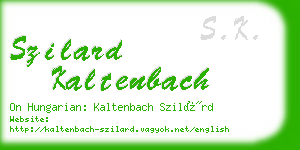 szilard kaltenbach business card